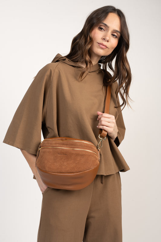 SAC BANANE EN CUIR FLORENTINE CAMEL