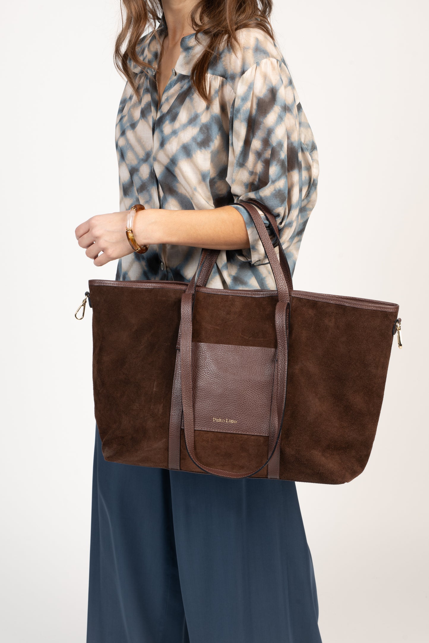 SAC CABAS EN CUIR ÉLISABETH CHOCOLAT