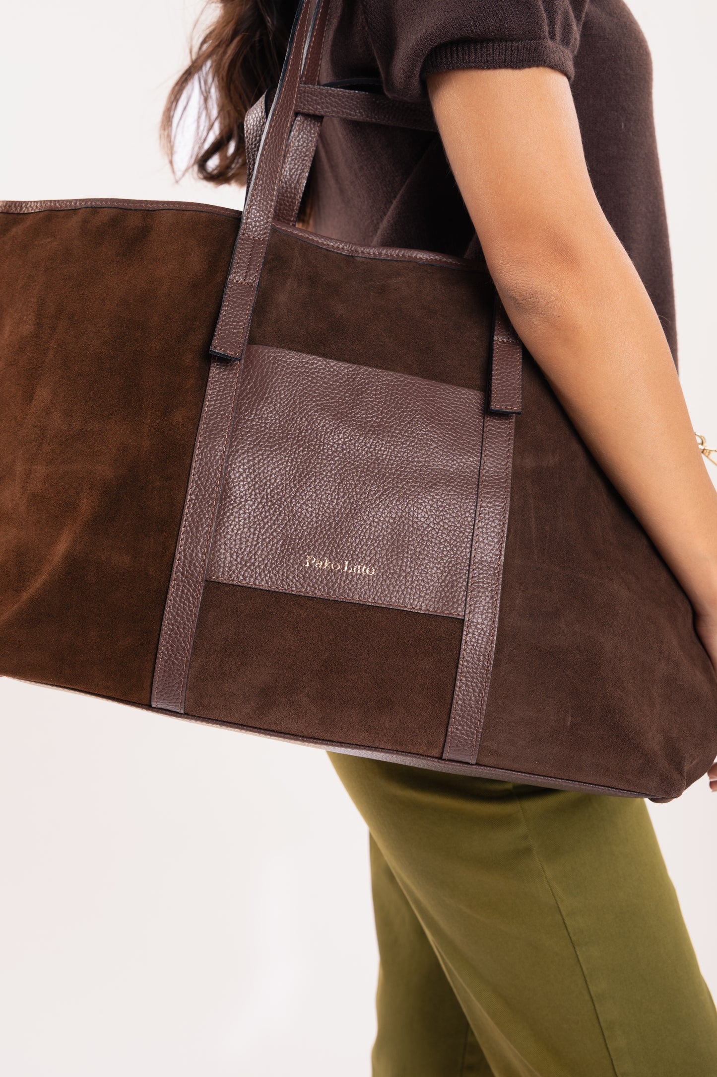 ELISABETH LEATHER TOTE BAG CHOCOLATE