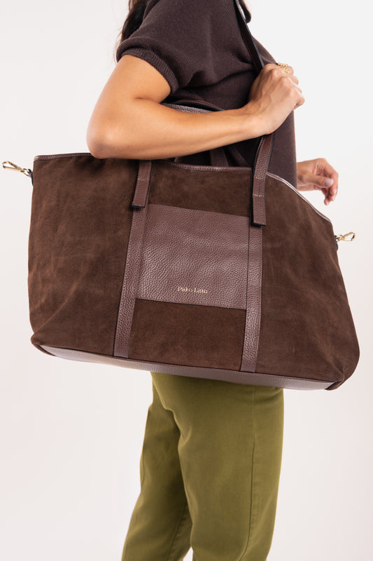 ELISABETH LEATHER TOTE BAG CHOCOLATE