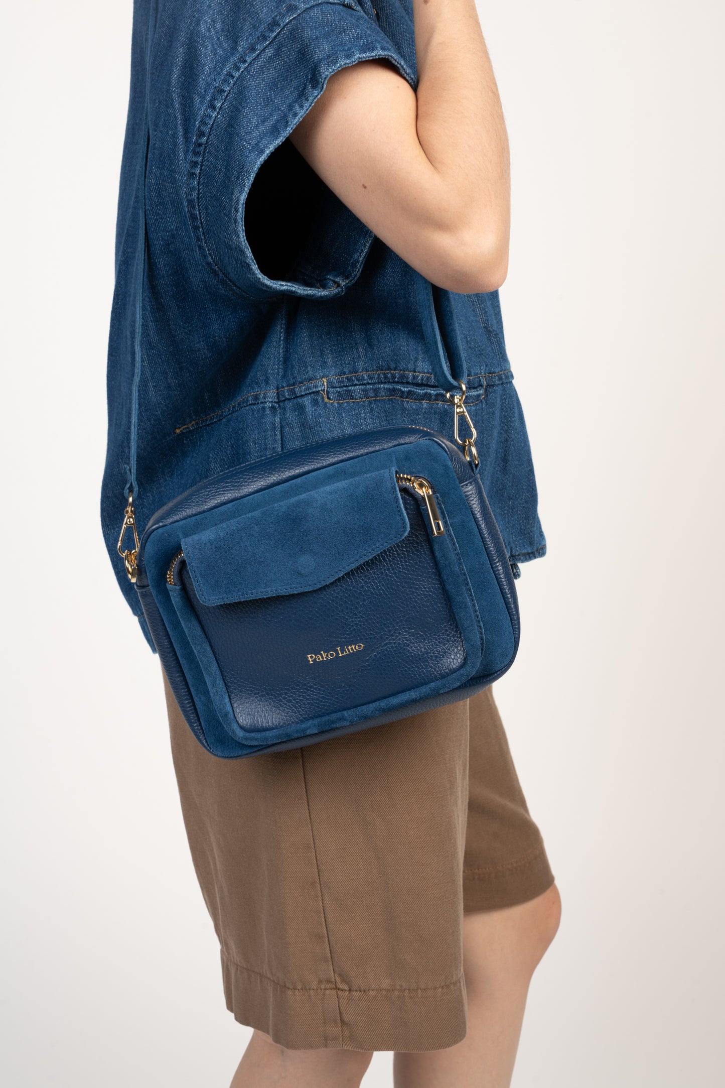 SAC BANDOULIÈRE EN CUIR ÉMILIEN BLEU