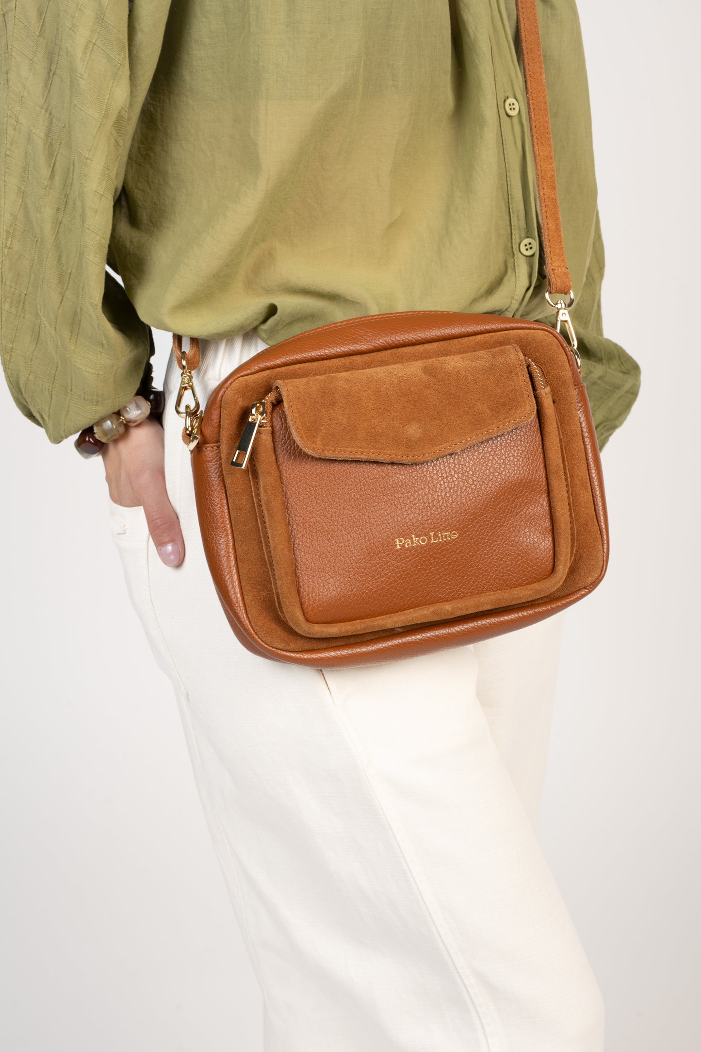 SAC BANDOULIÈRE EN CUIR ÉMILIEN CAMEL