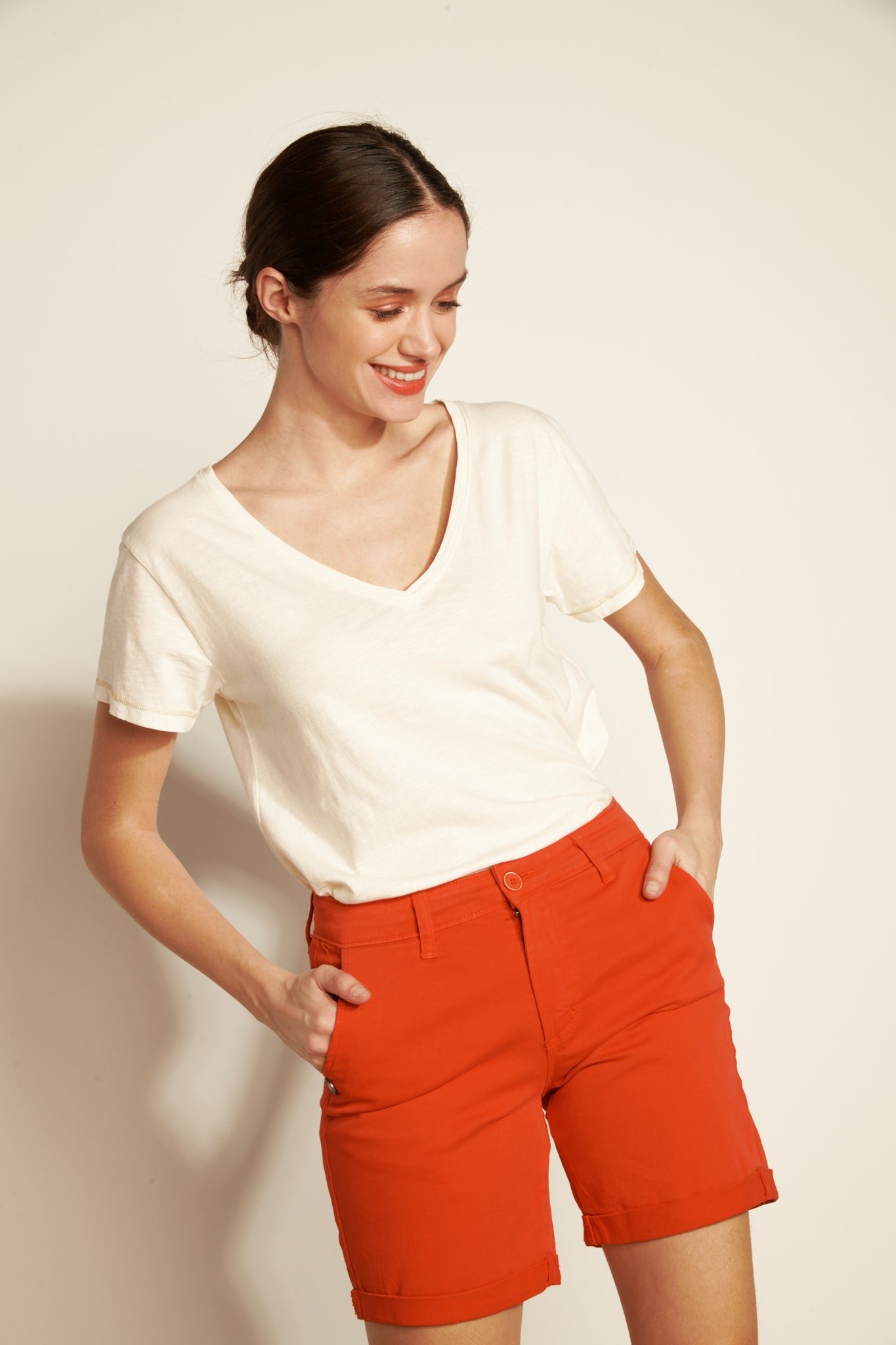 LONG BASIC STONEMAILLE SHORTS - ORANGEADE
