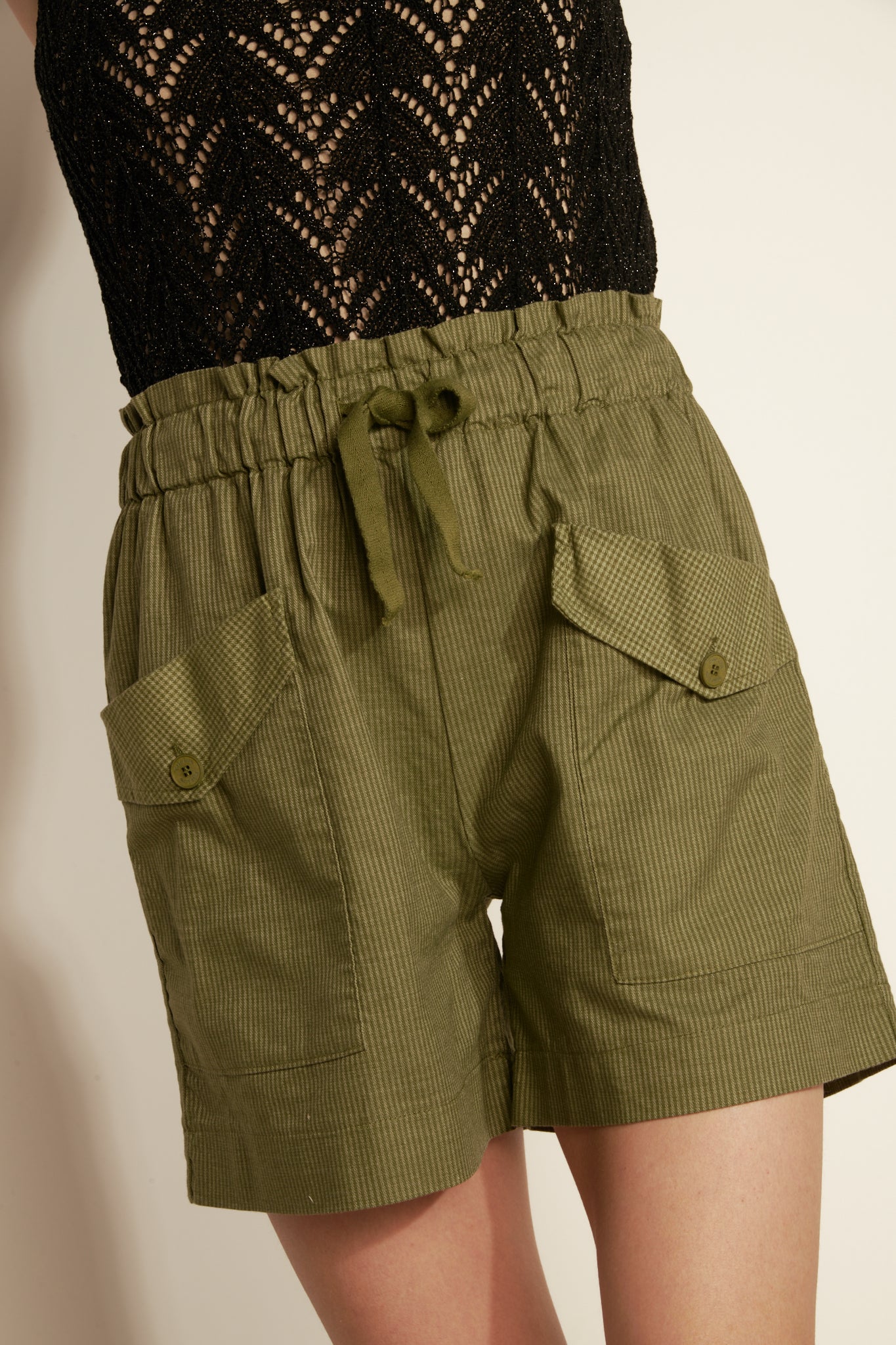 SHORT À RAYURES ANATOLE KAKI