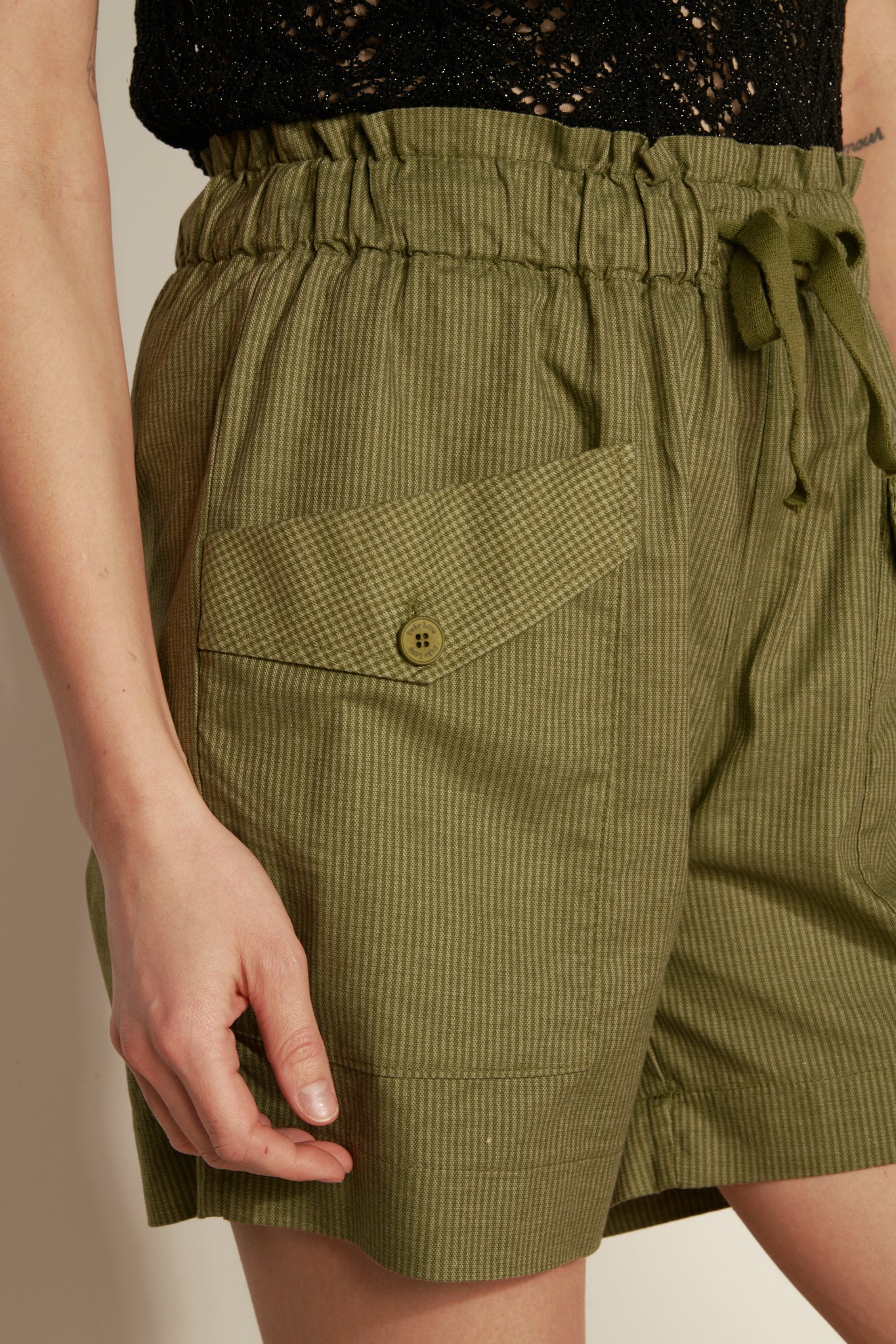 SHORT À RAYURES ANATOLE KAKI