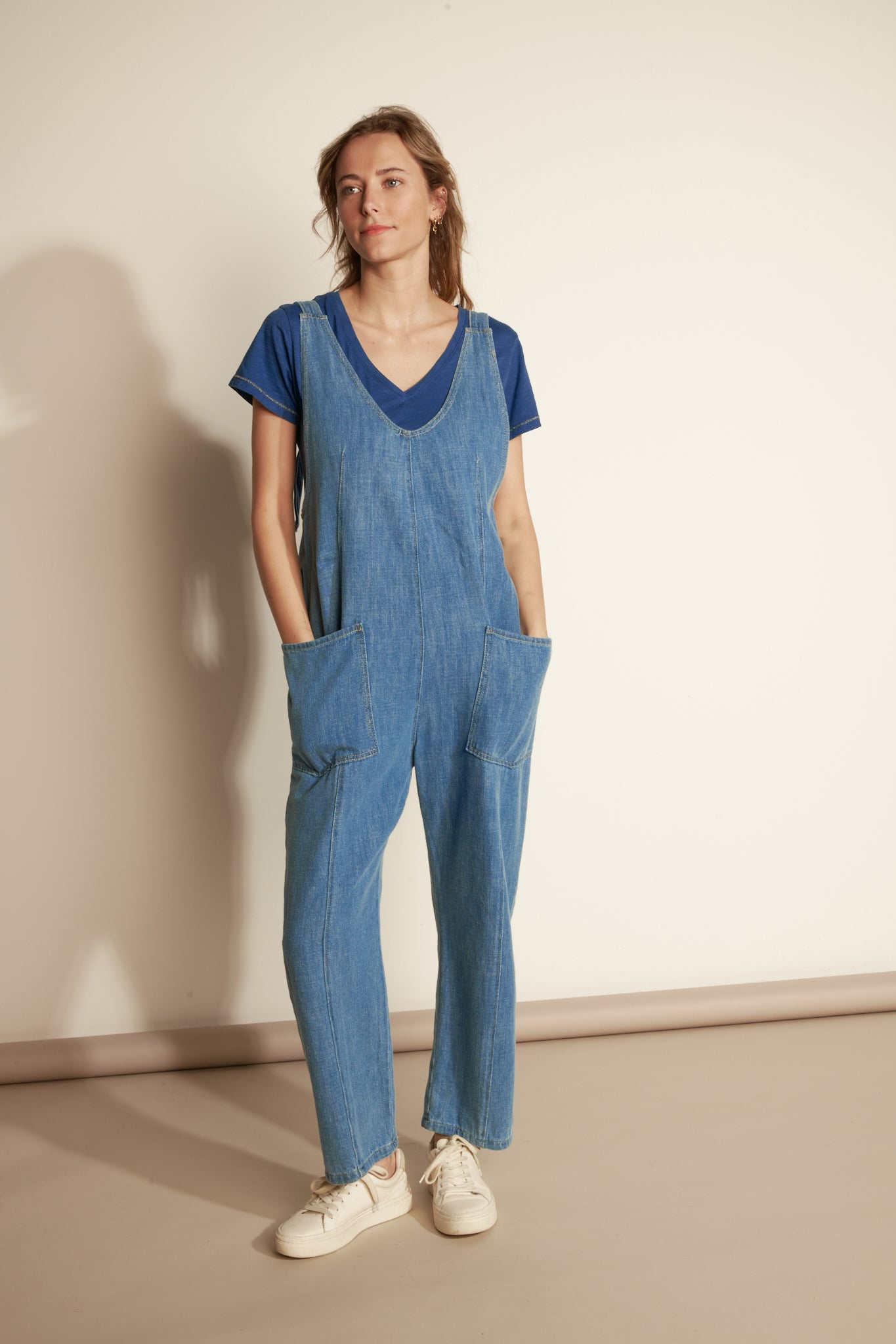 LONG ANJA LIGHT DENIM OVERALLS