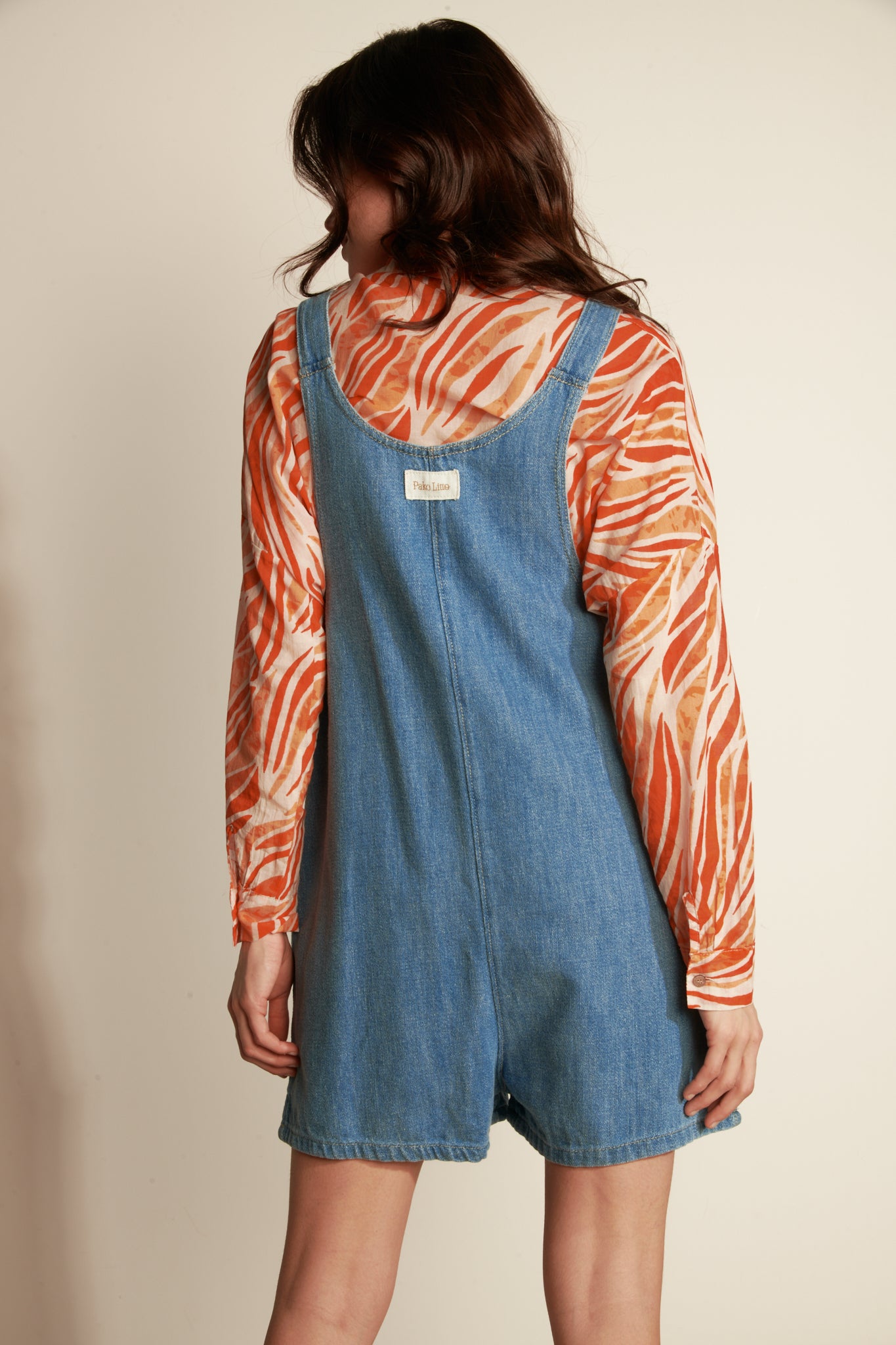 SALOPETTE SHORT ANAÉ DENIM CLAIR