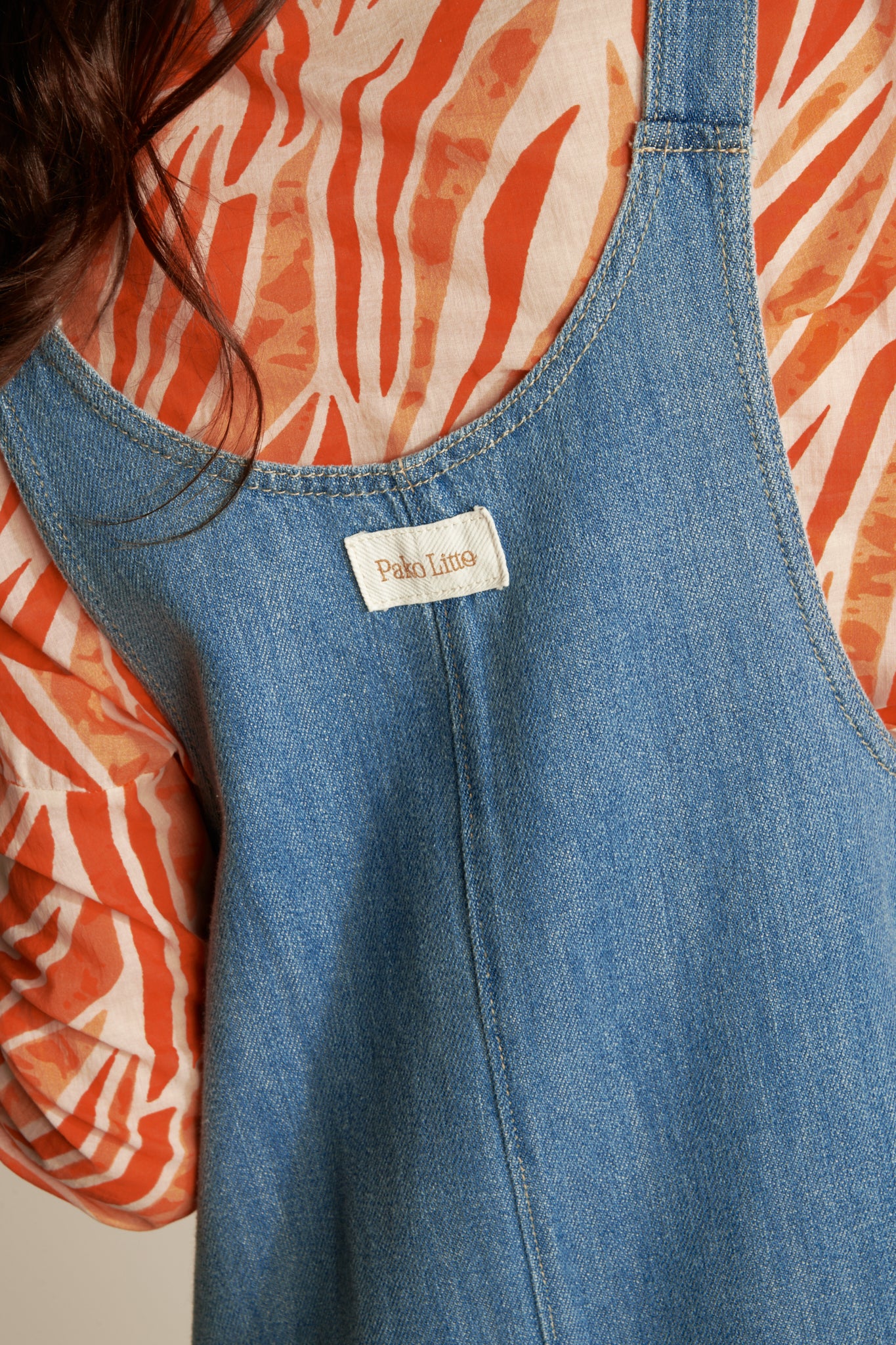 SALOPETTE SHORT ANAÉ DENIM CLAIR