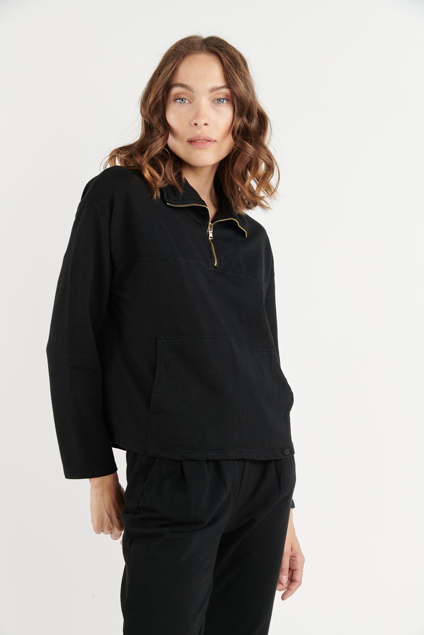 SWEAT COTON ORGANIQUE BROMELIA NOIR