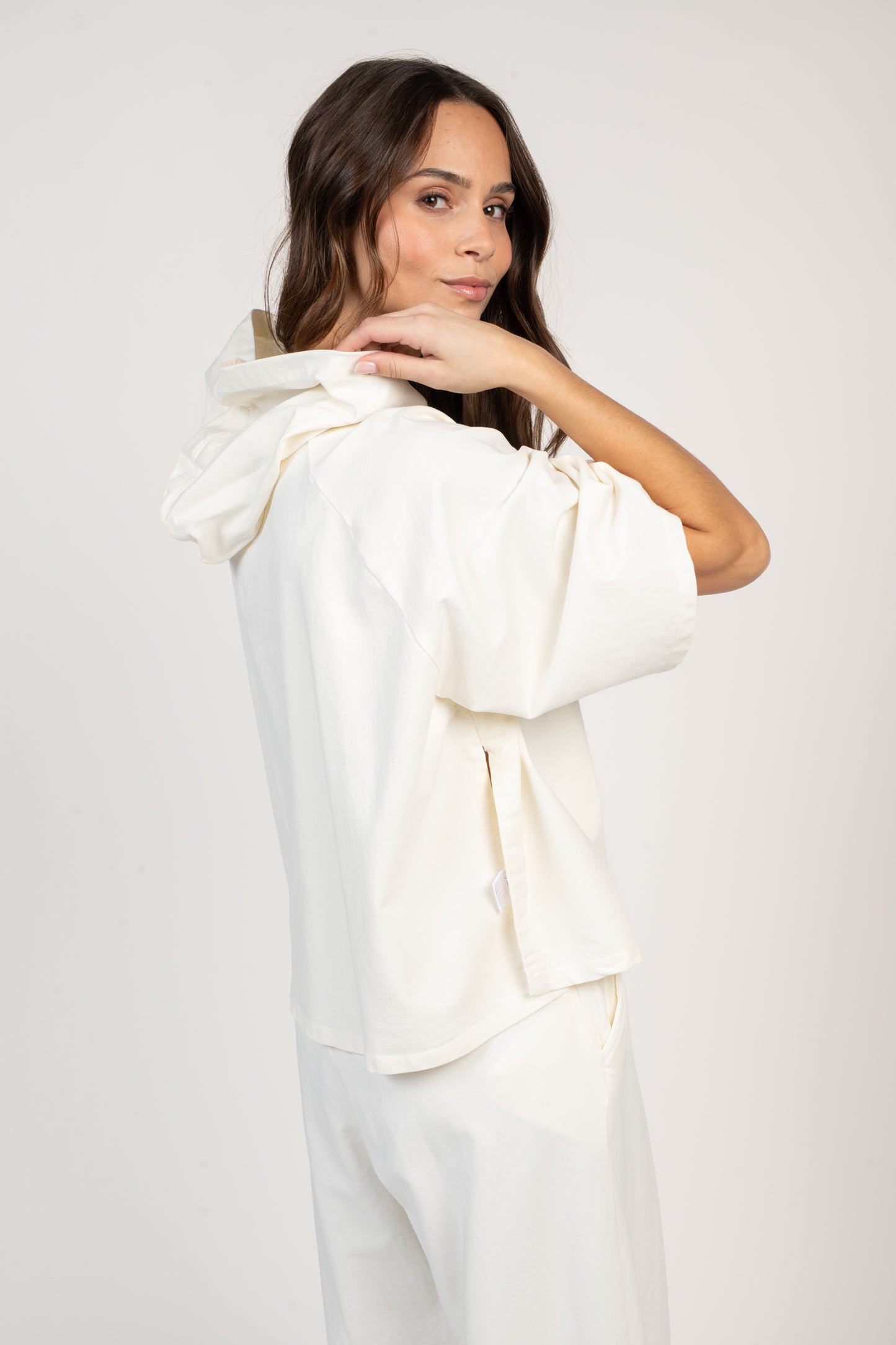 SWEAT CAPUCHE COURT ÉNORA ÉCRU