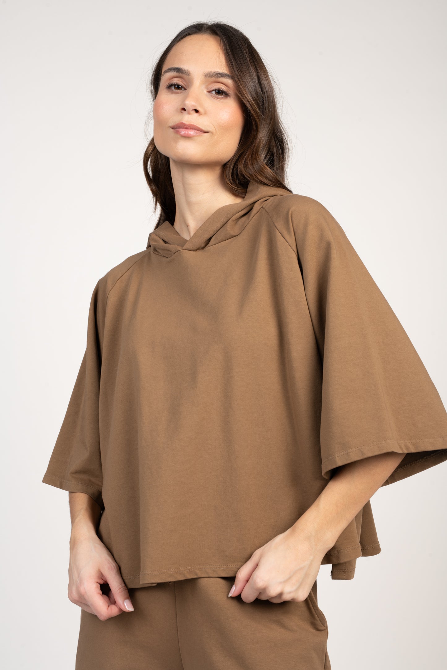 SWEAT À CAPUCHE ÉNORA MARRON
