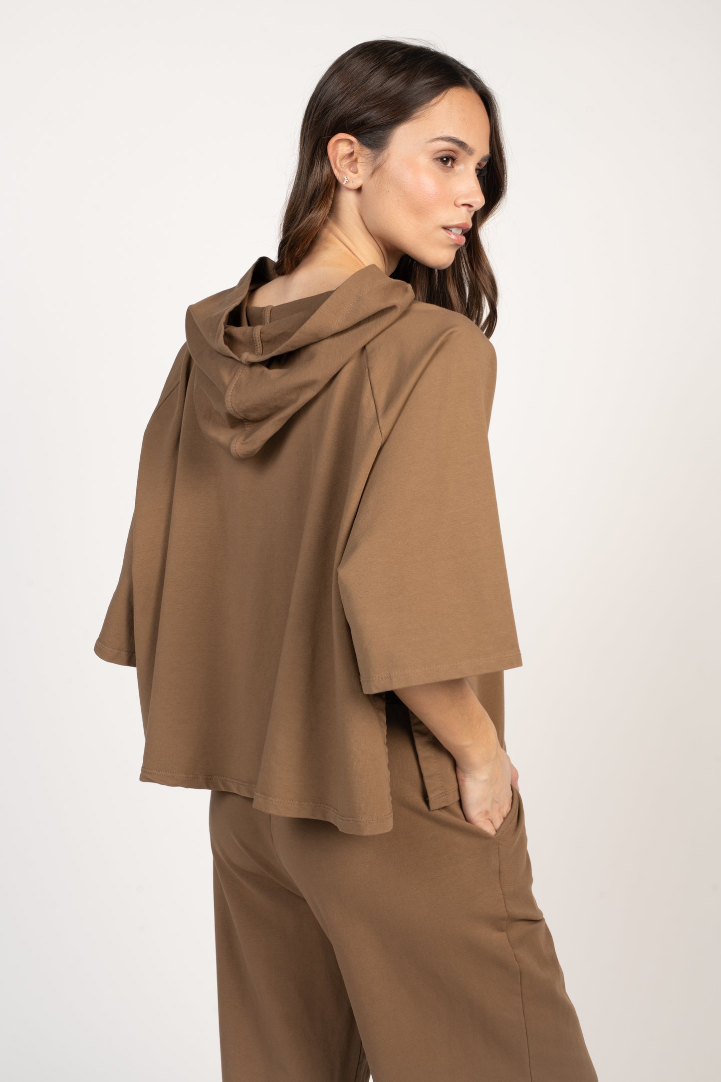 SWEAT À CAPUCHE ÉNORA MARRON