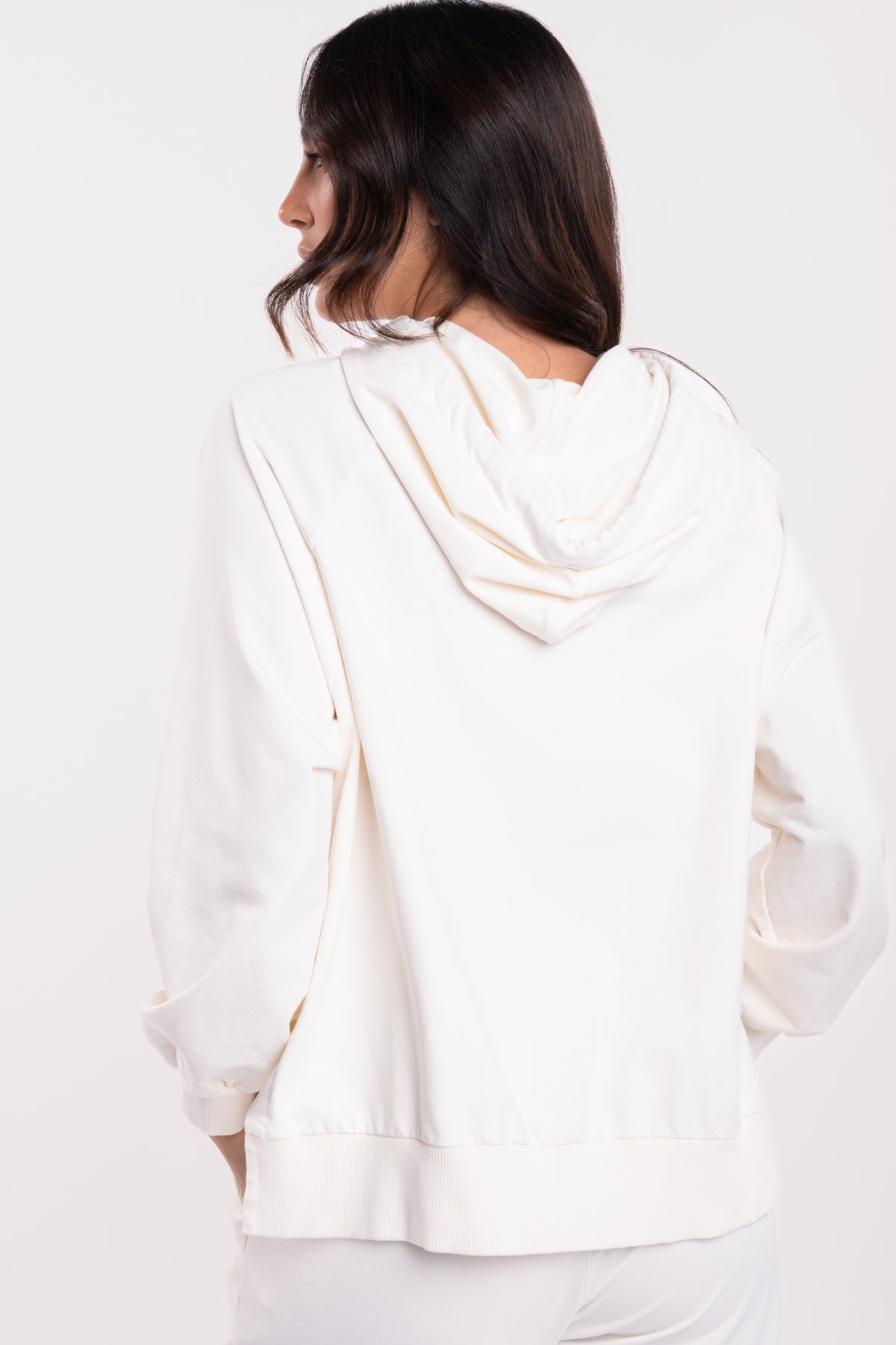 Sweat oversize écru de dos