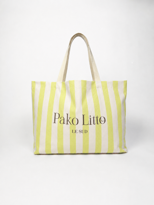 TOTE BAG À RAYURES JAUNE