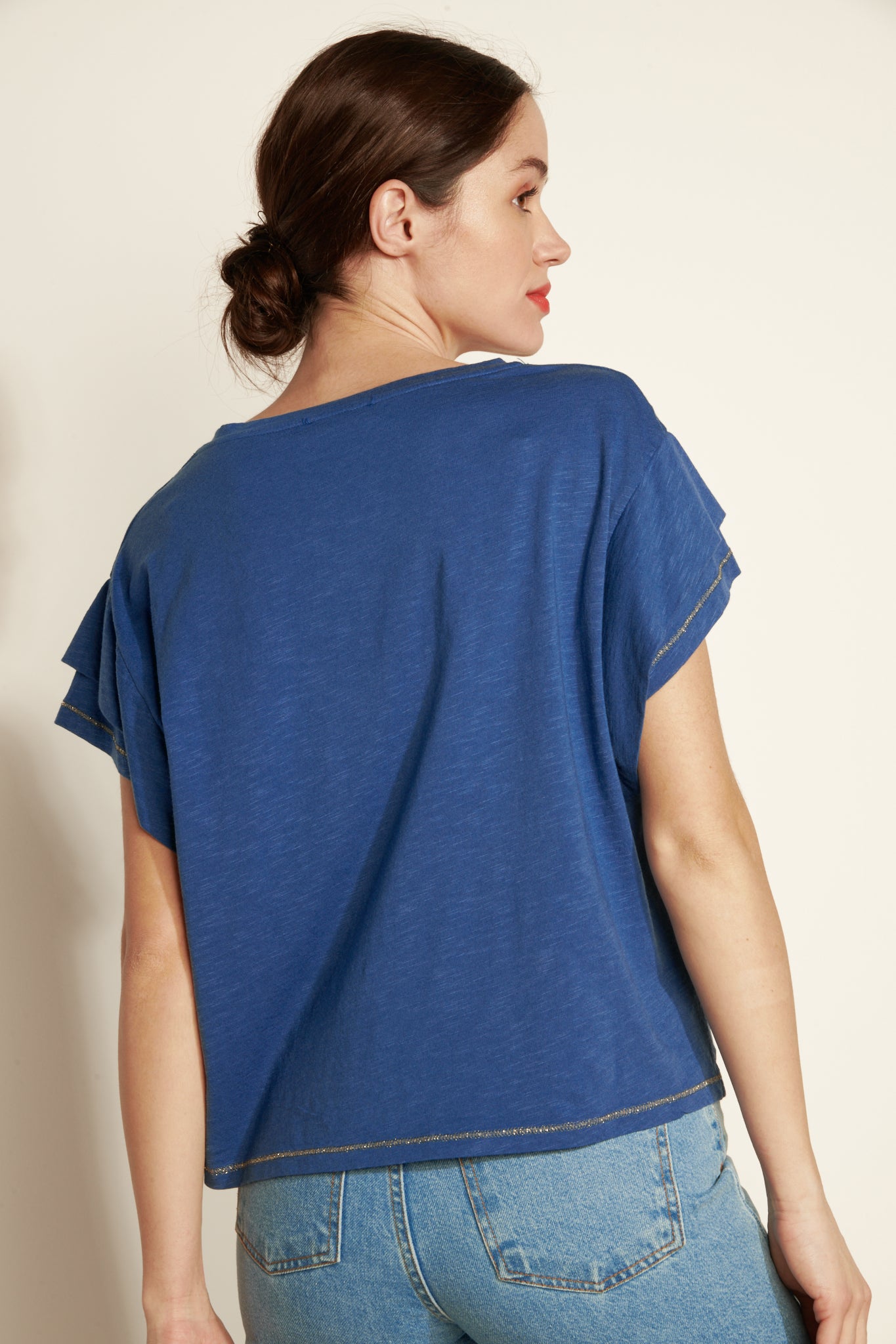 ADRIEN OCEAN DOUBLE SLEEVED TOP