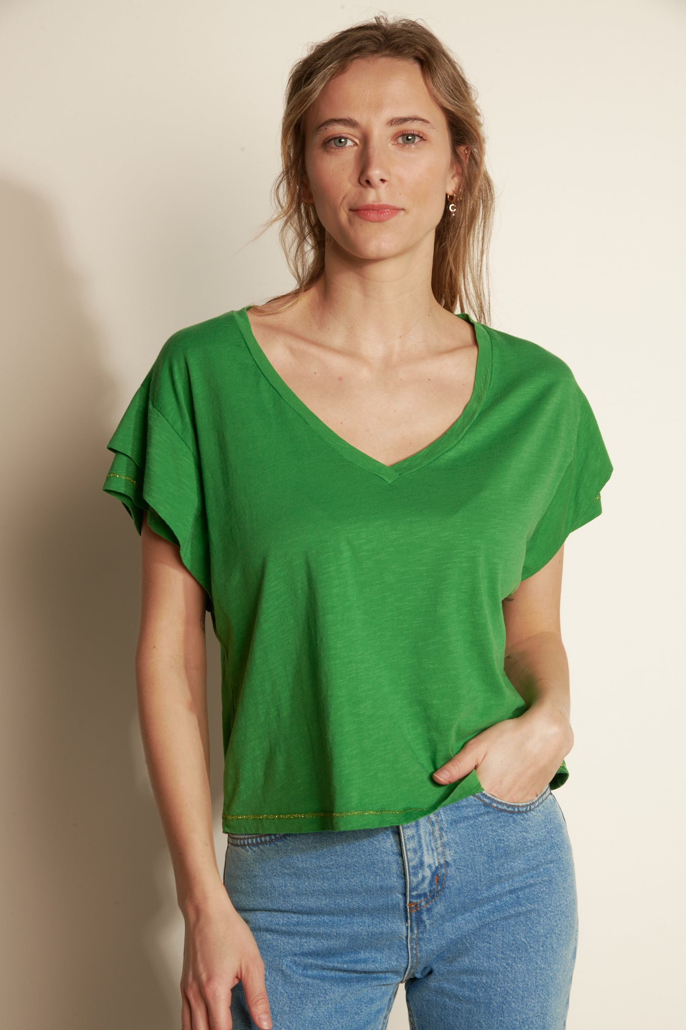 DOUBLE SLEEVED TOP ADRIEN GREEN