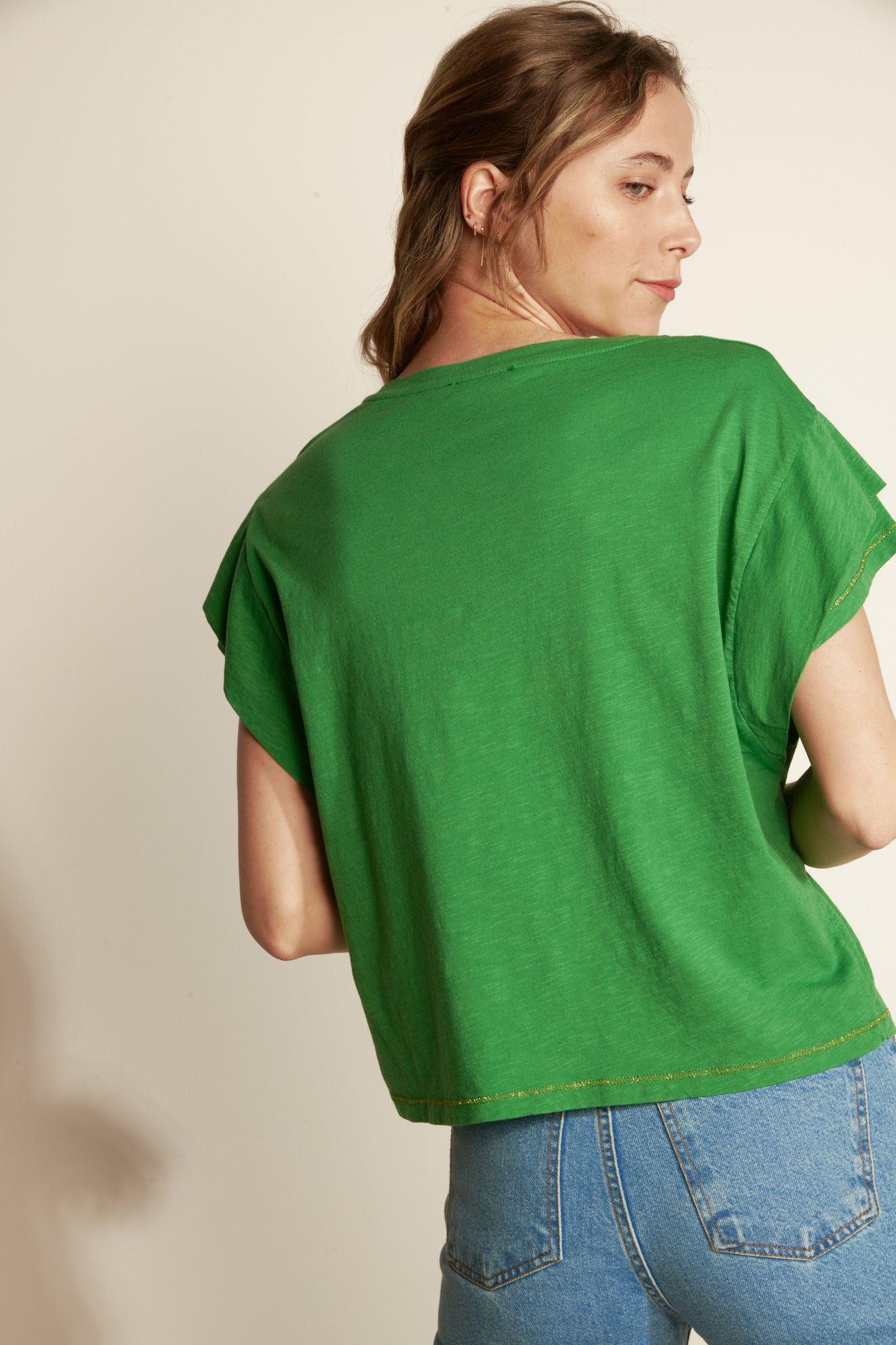DOUBLE SLEEVED TOP ADRIEN GREEN