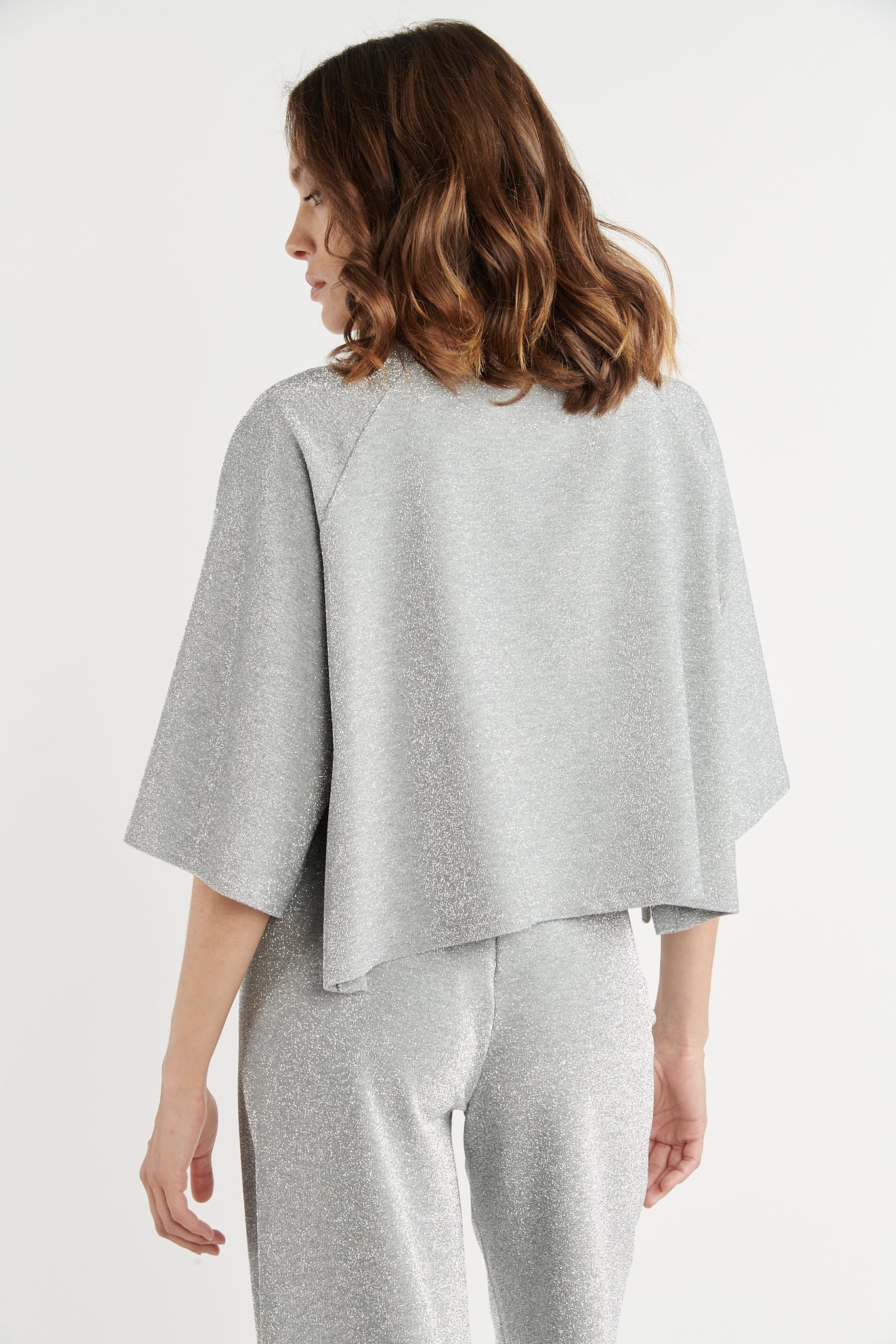 TOP AMPLE PAILLETTE BÉTHANIE ARGENT