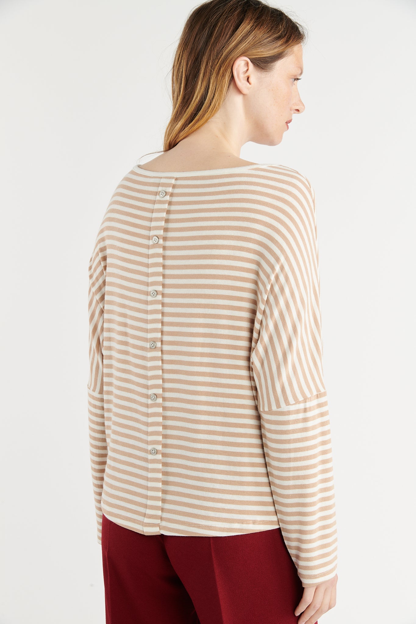 TOP AMPLE RAYURES BEIGES BODHAN