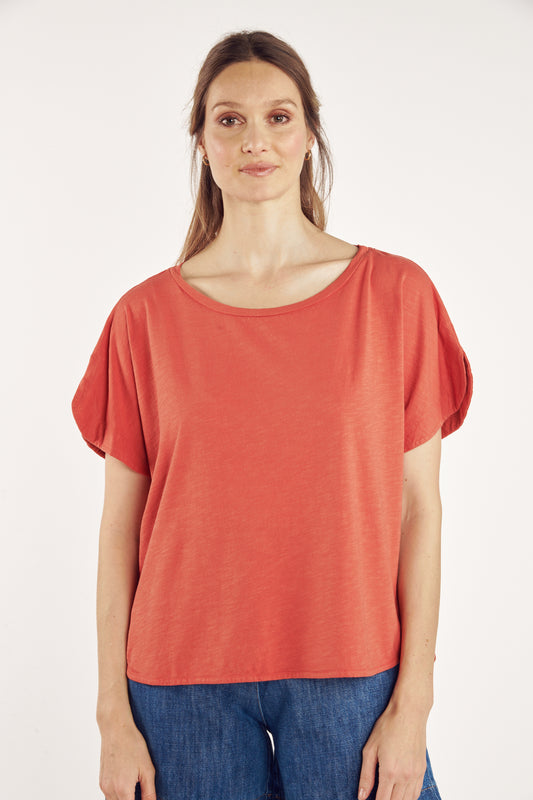 TOP COTON MODAL CYRILÈNE CORAIL