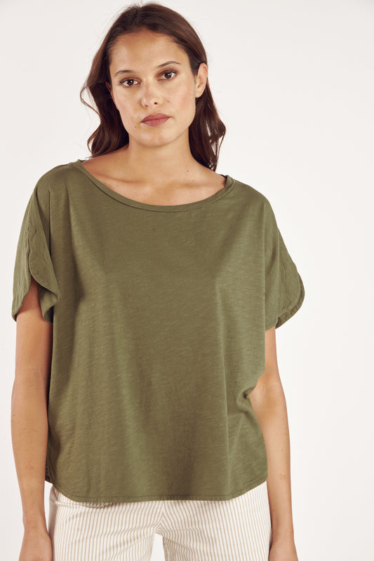 TOP COTON MODAL CYRILÈNE KAKI