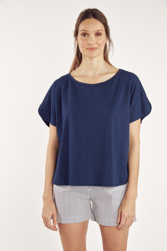 TOP COTON MODAL CYRILÈNE MARINE