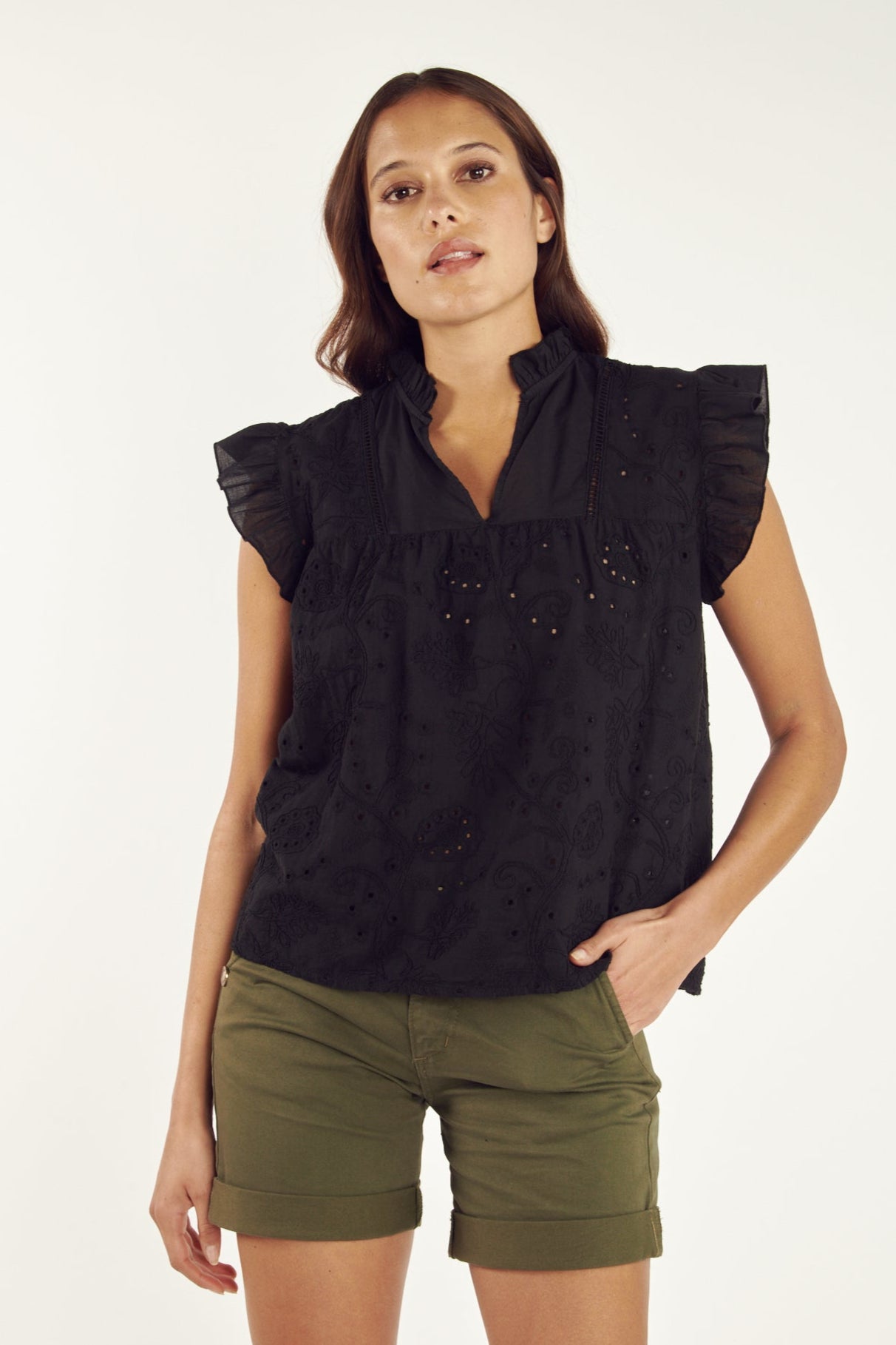 TOP CASSIDY BRODERIE NOIR