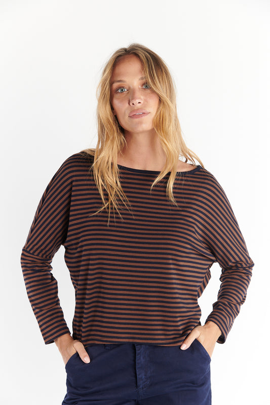 T-SHIRT BODHAN CHATAIGNE MARINE