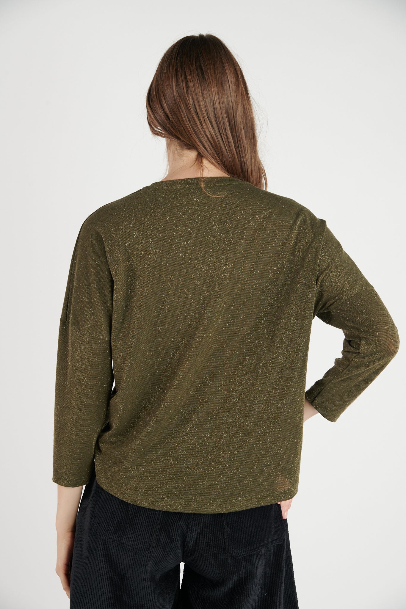 TOP AMPLE LUREX DAMIS KAKI