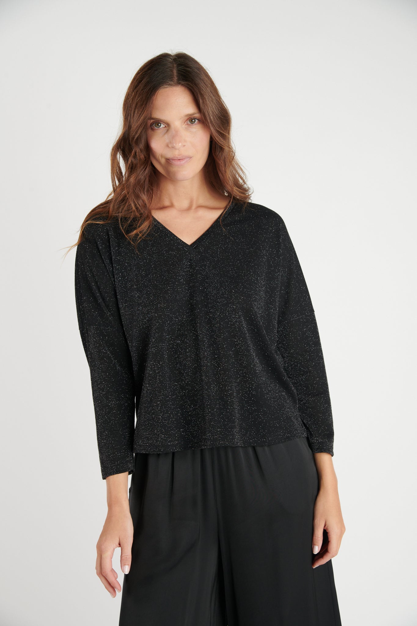 TOP AMPLE LUREX DAMIS NOIR