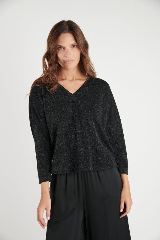 TOP AMPLE LUREX DAMIS NOIR