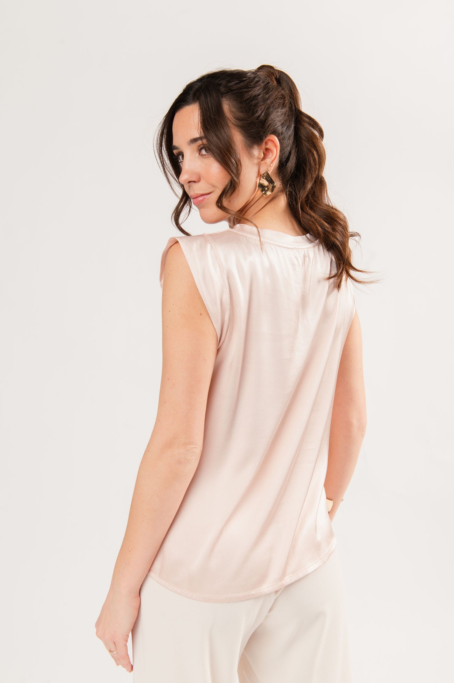 TOP SATINÉ ÉLISA ROSE