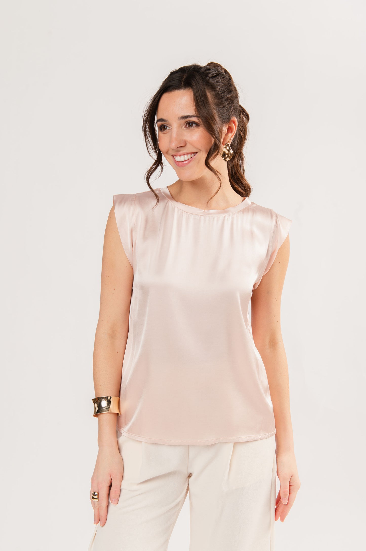 TOP SATINÉ ÉLISA ROSE