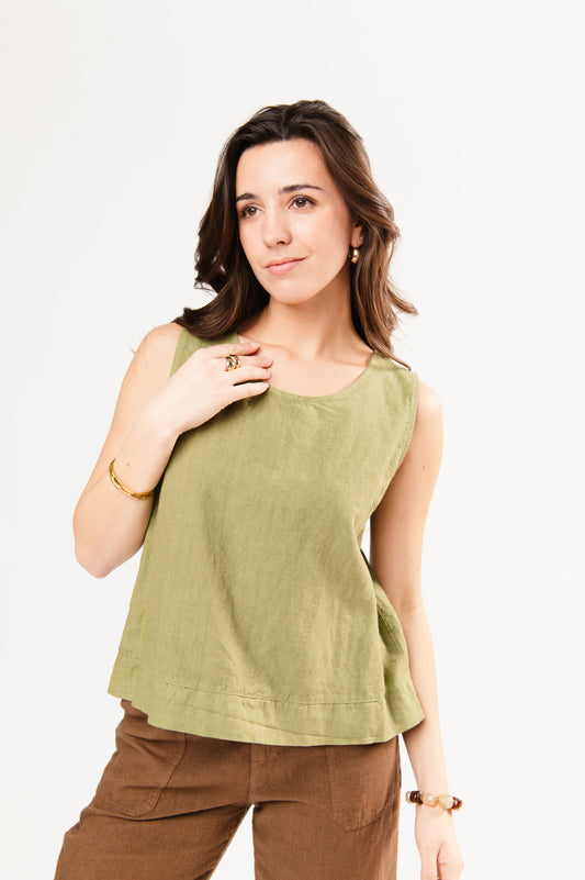 TOP EN LIN FLORENCIA VERT