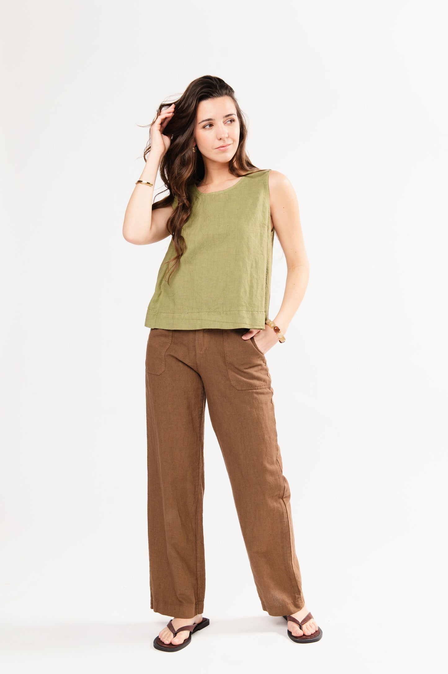 TOP EN LIN FLORENCIA VERT