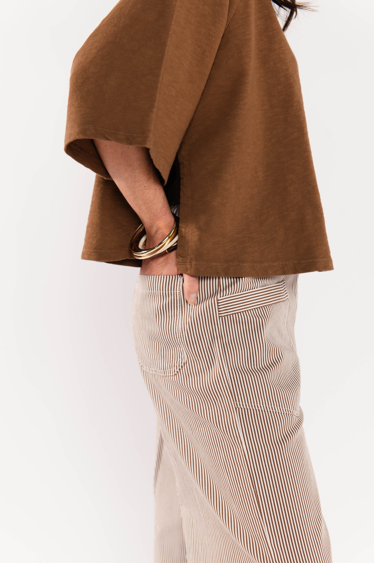 TOP AMPLE COTON BIO ESTELLE MARRON