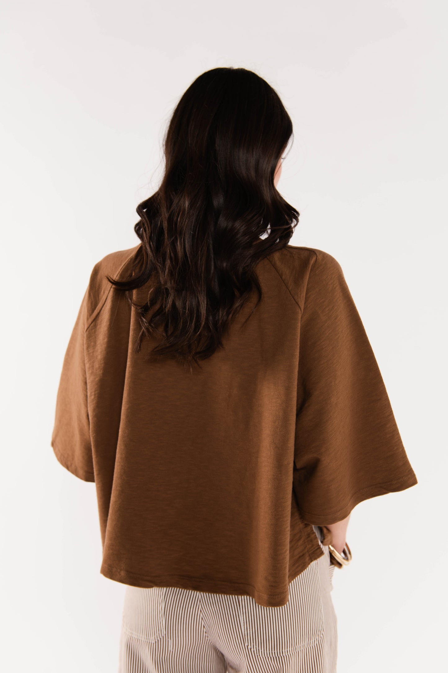 TOP AMPLE COTON BIO ESTELLE MARRON