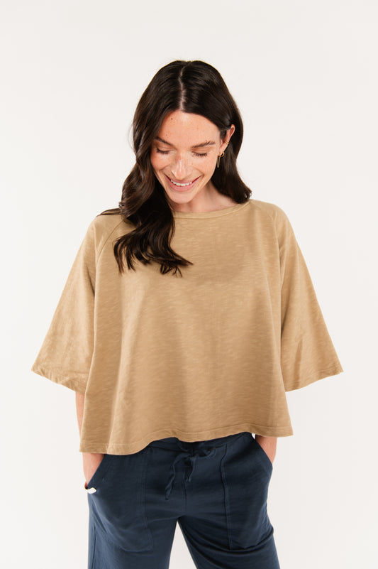 TOP AMPLE COTON BIO ESTELLE BEIGE