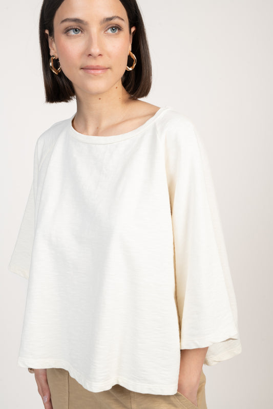 TOP AMPLE COTON BIO ESTELLE ÉCRU