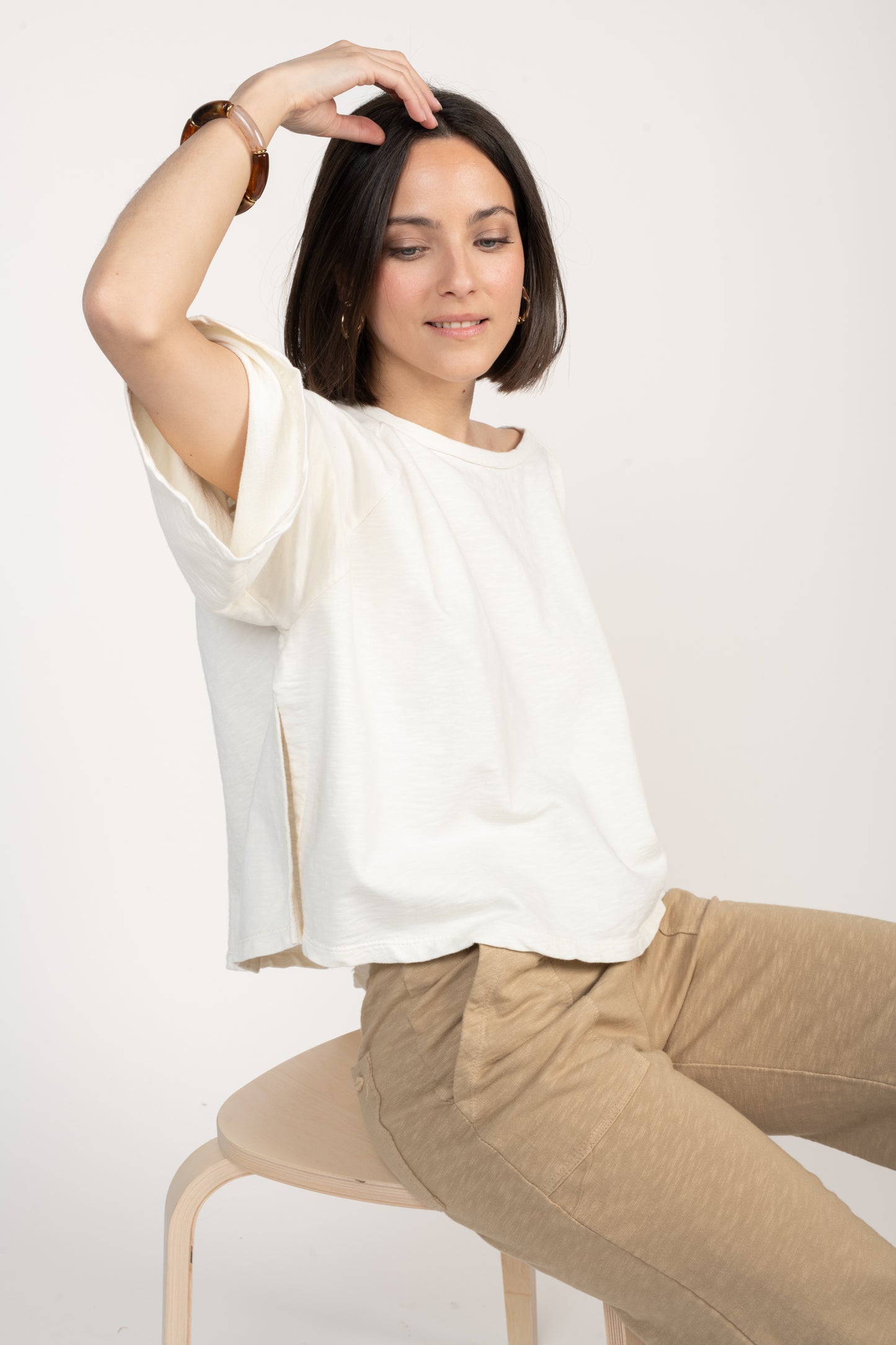 TOP AMPLE COTON BIO ESTELLE ÉCRU
