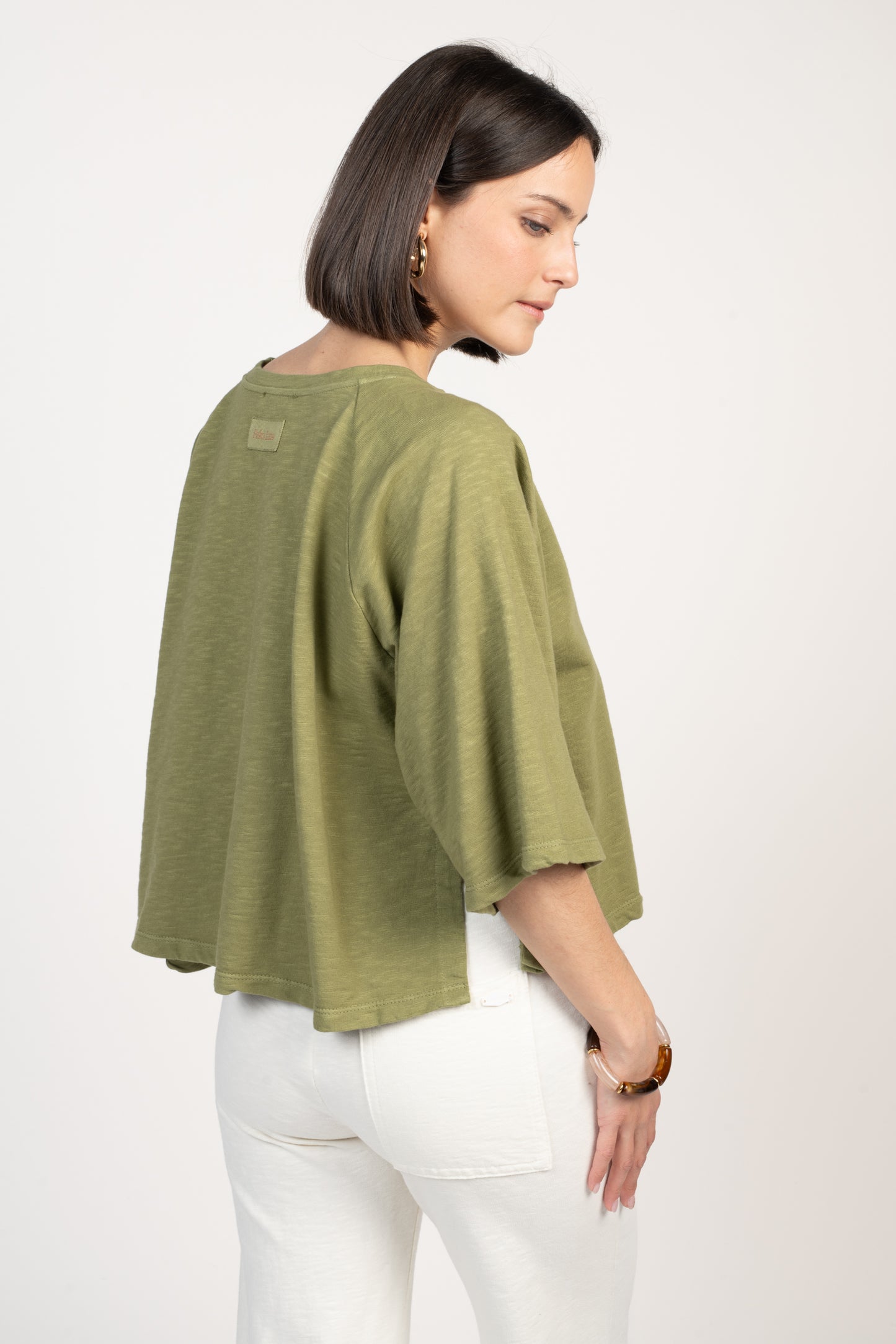 TOP AMPLE COTON BIO ESTELLE VERT