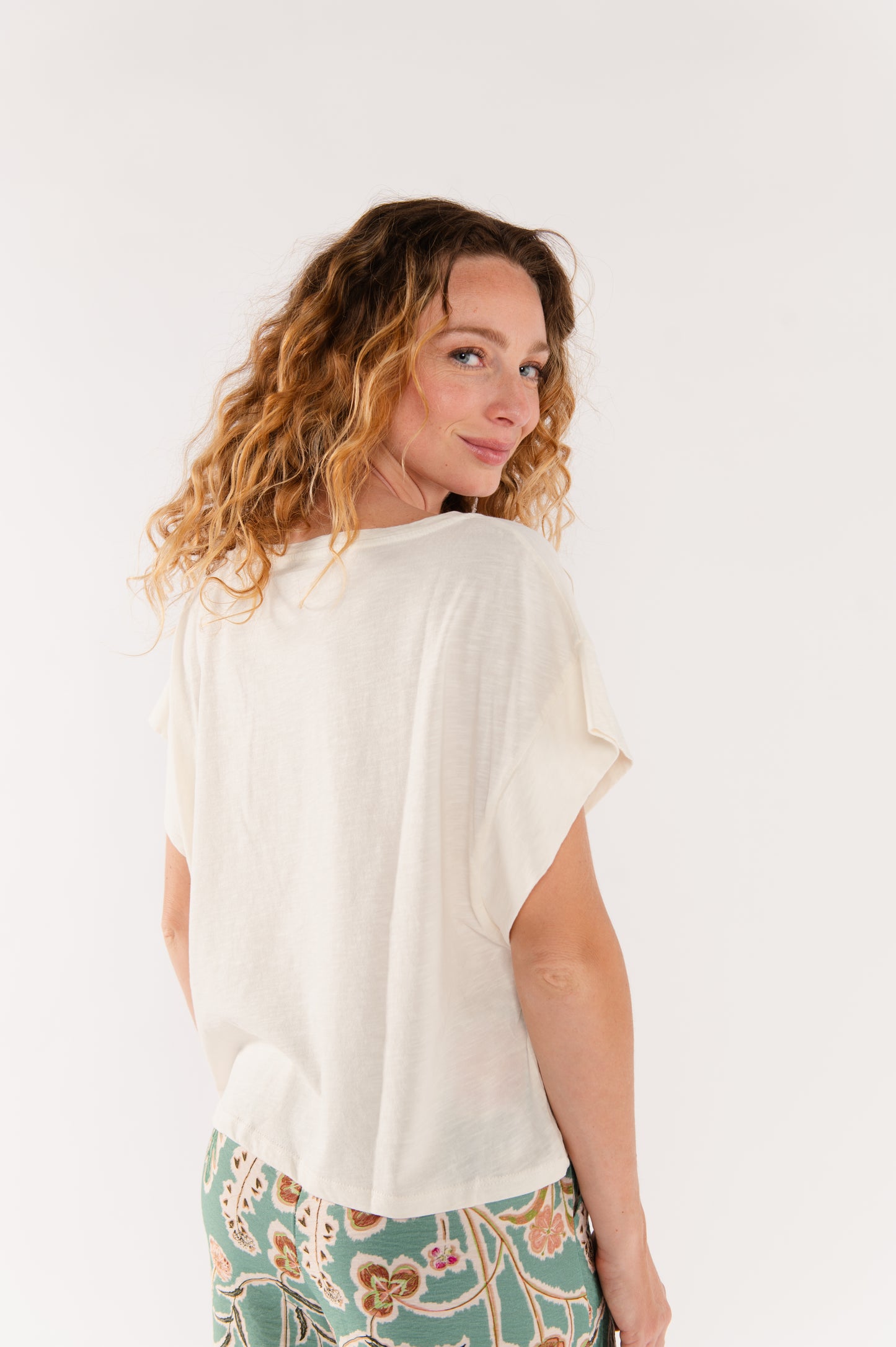 TOP AMPLE COTON MODAL ÉLÉNA ÉCRU