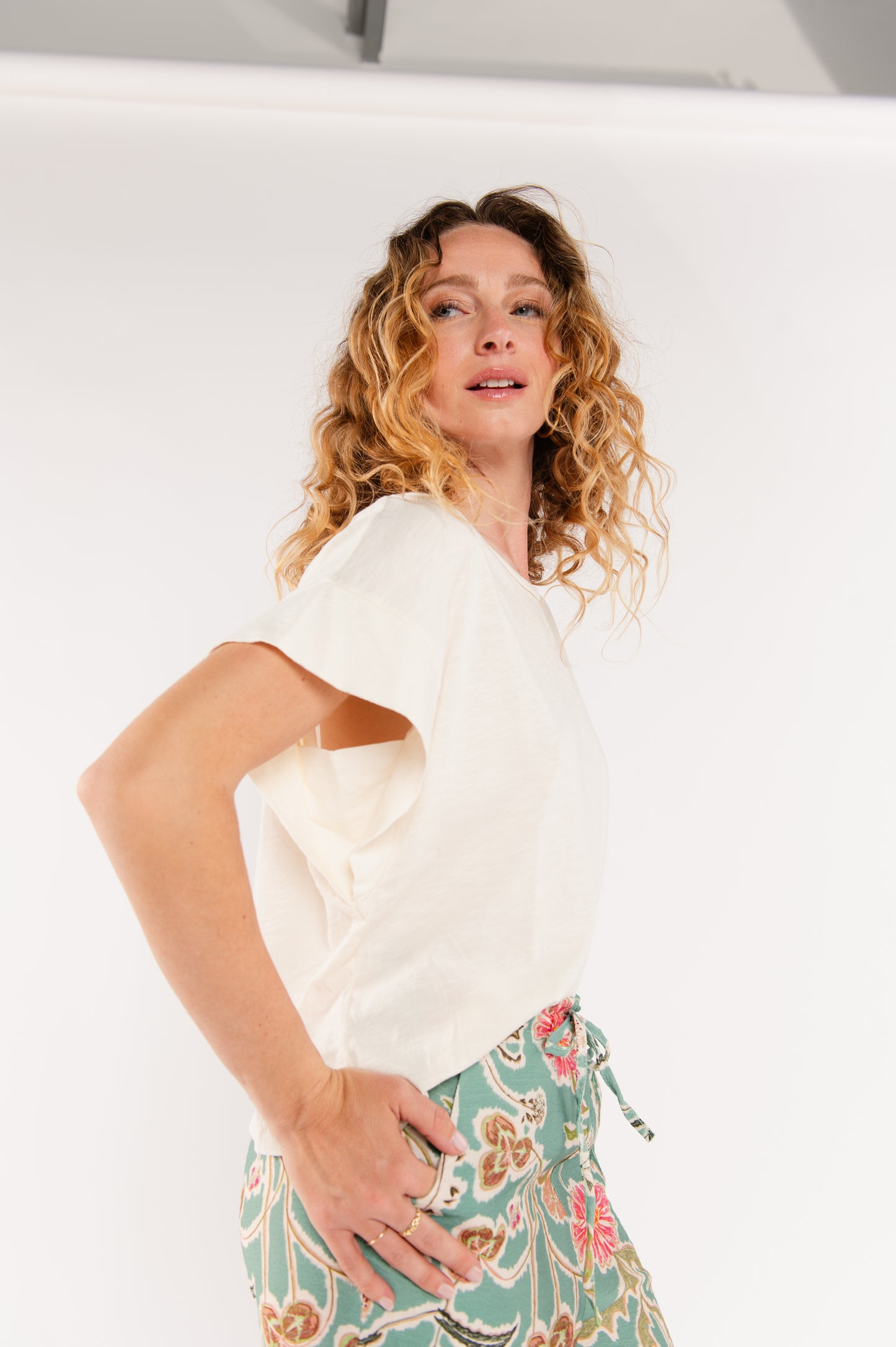 TOP AMPLE COTON MODAL ÉLÉNA ÉCRU