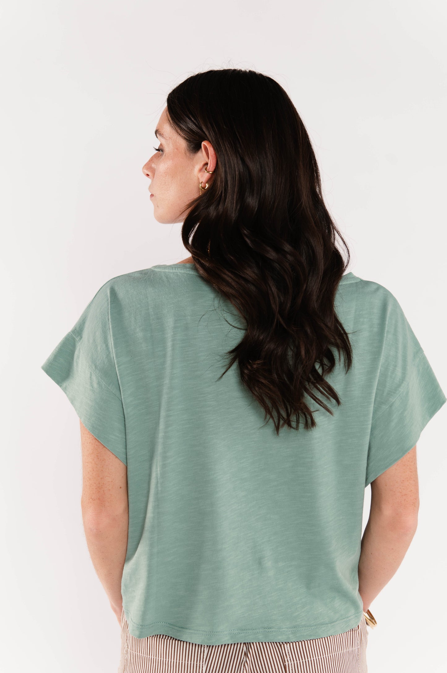 TOP AMPLE COTON MODAL ÉLÉNA VERT D'EAU