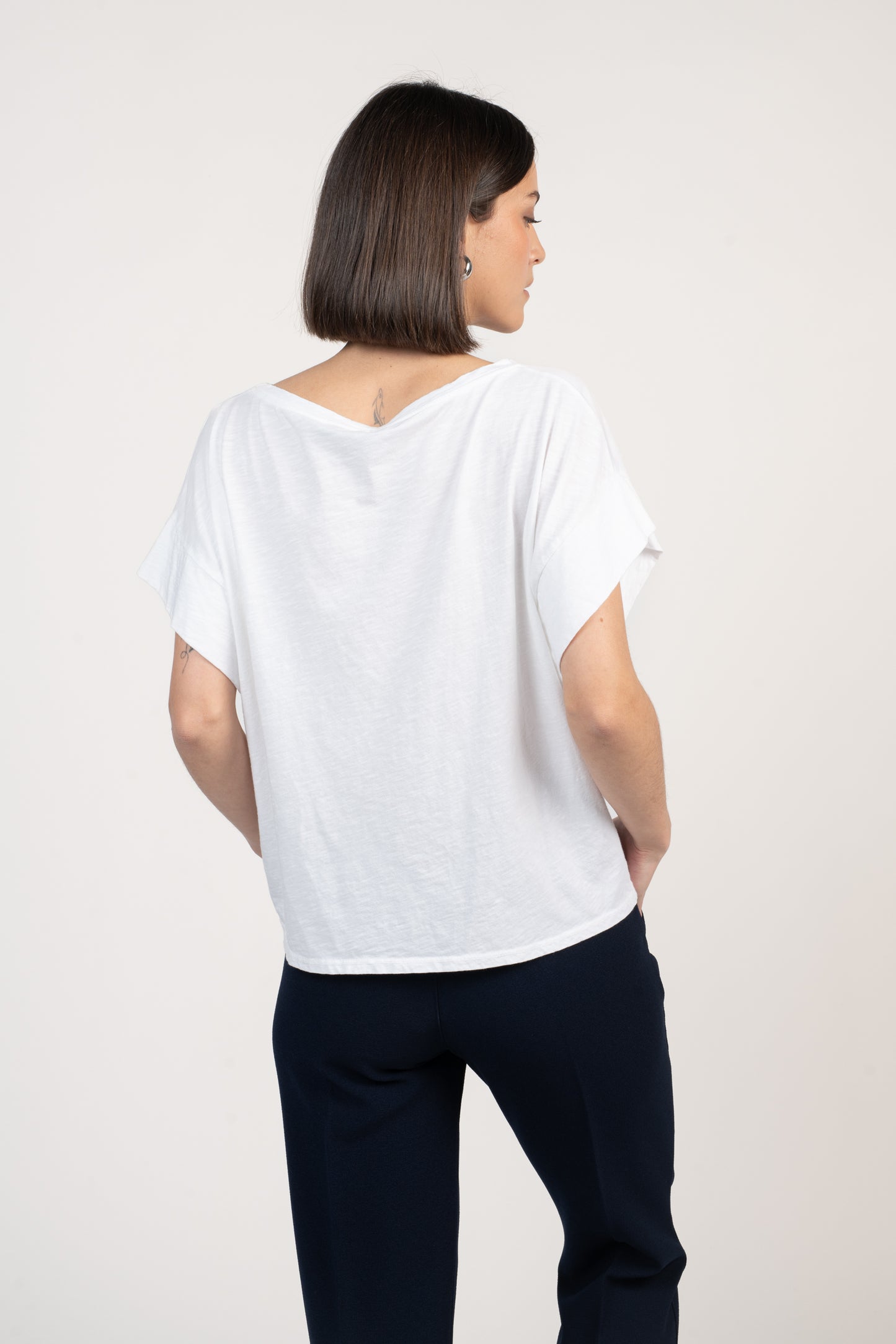 T-SHIRT AMPLE COTON MODAL ÉLÉNA BLANC