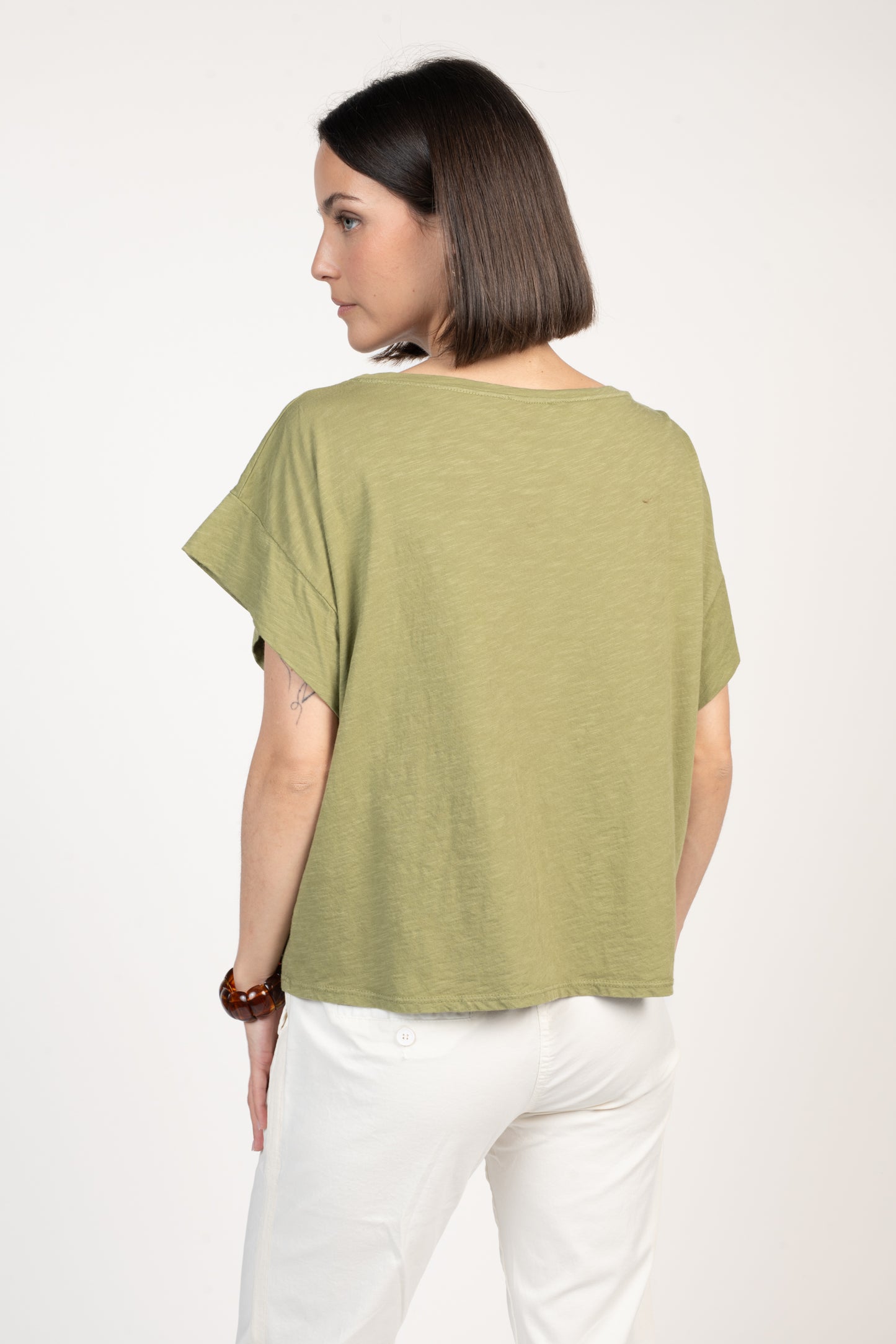 T-SHIRT AMPLE COTON MODAL ÉLÉNA VERT