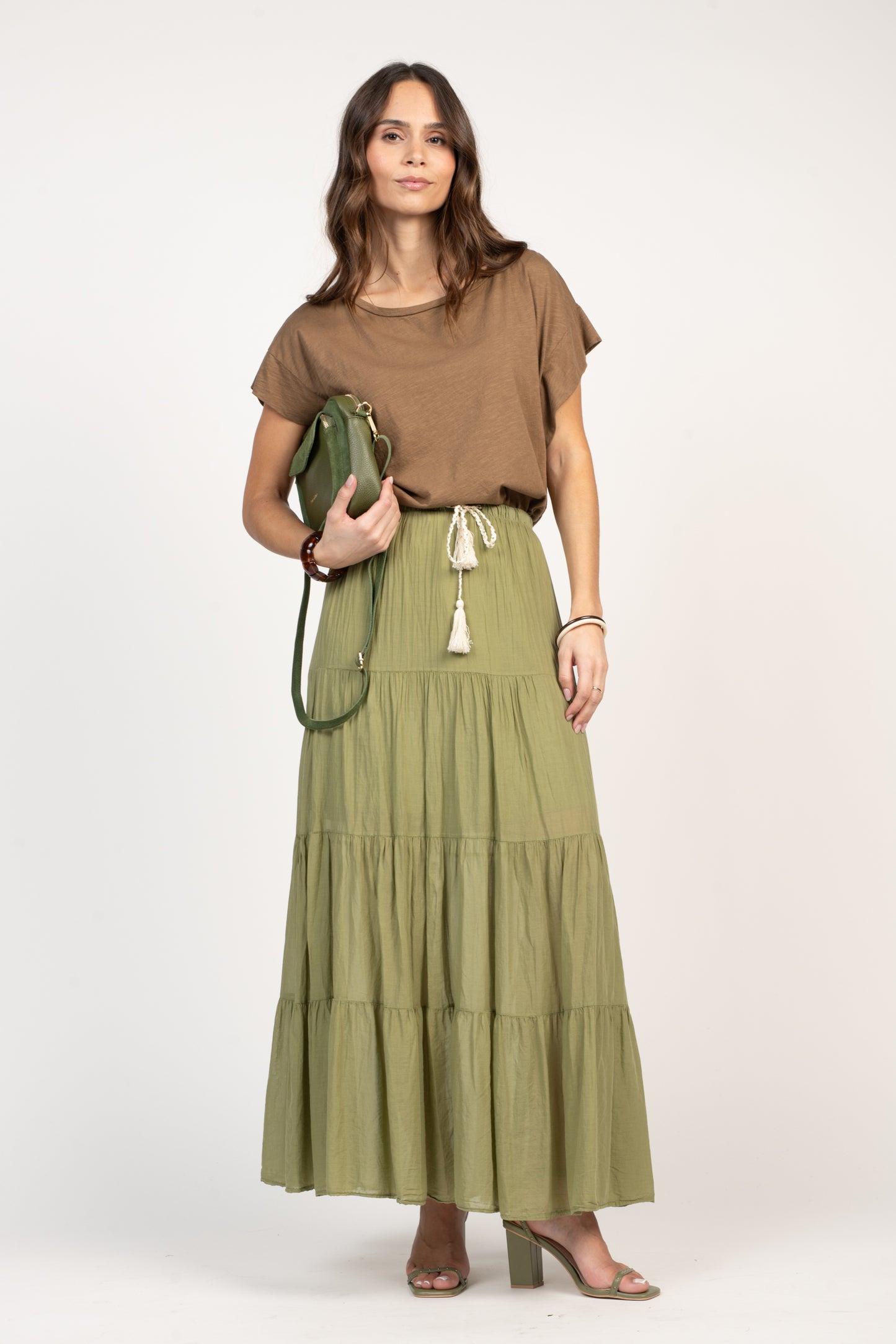SAC BANDOULIÈRE EN CUIR ÉMILIEN KAKI