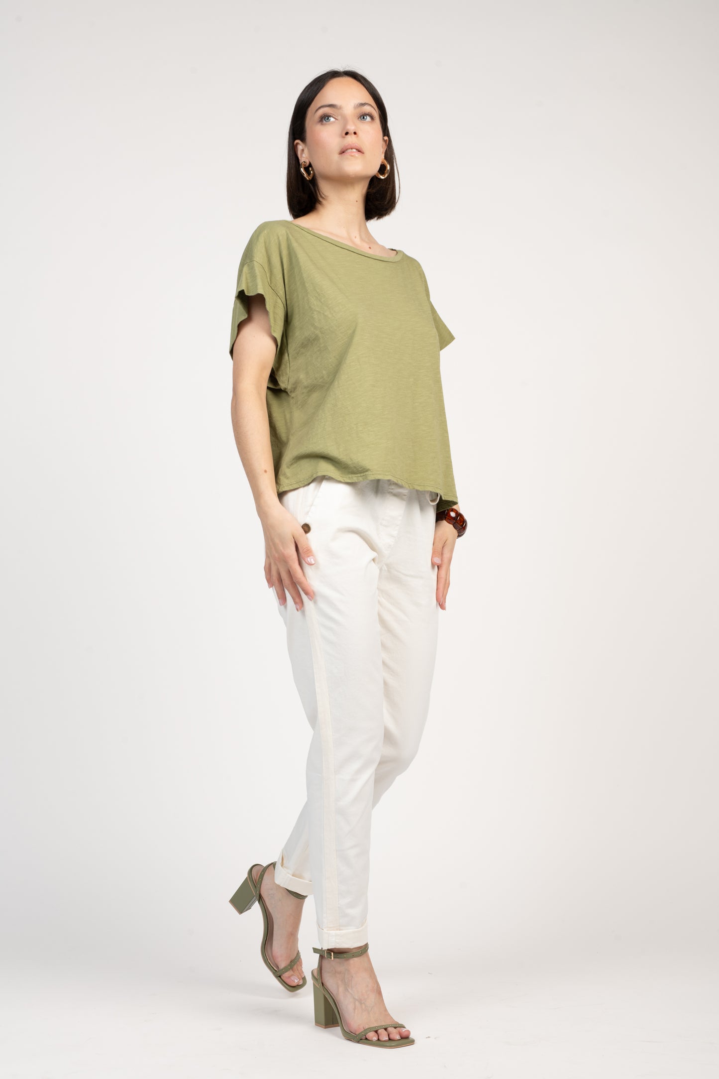 T-SHIRT AMPLE COTON MODAL ÉLÉNA VERT