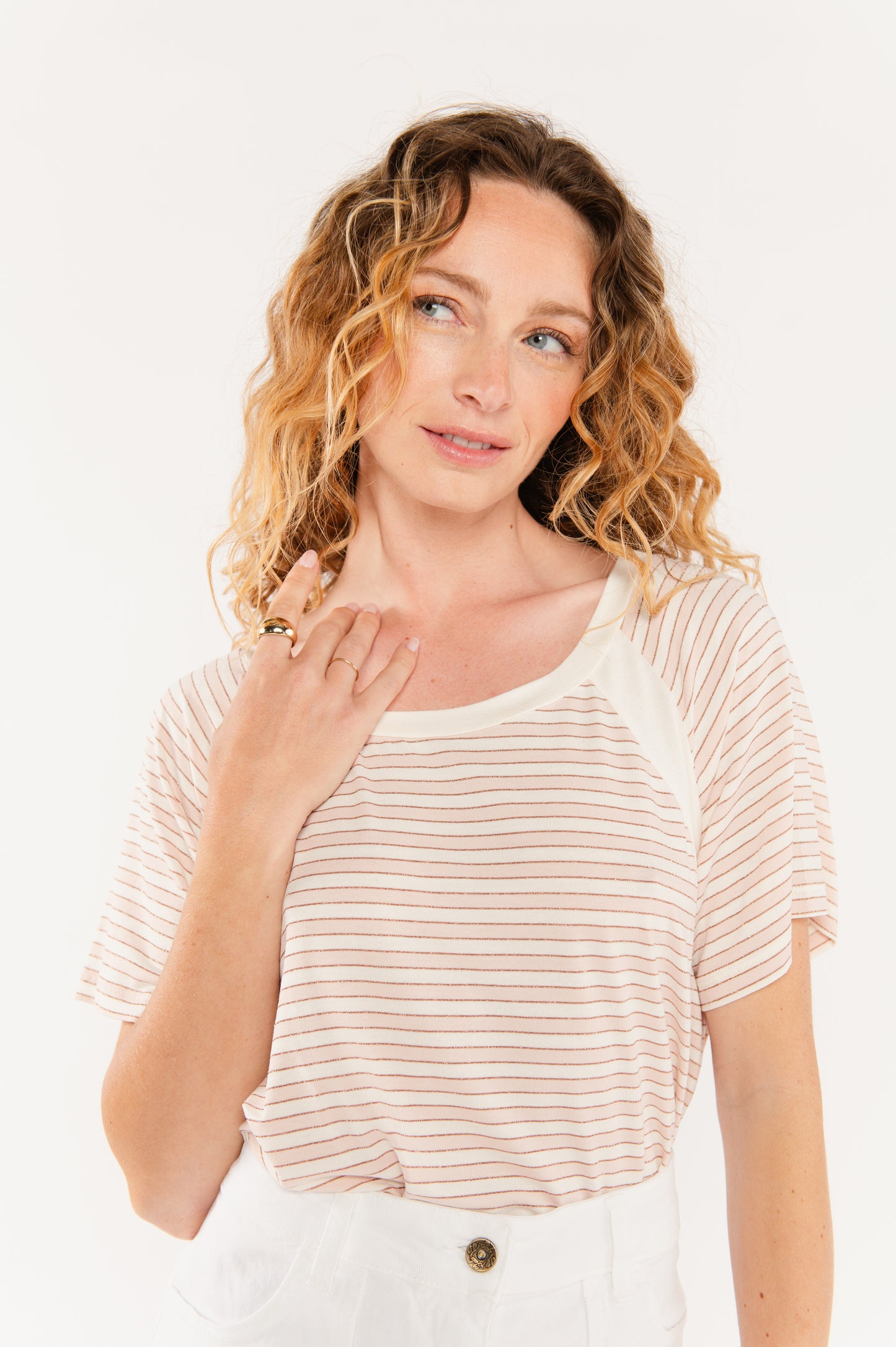TOP MARINIÈRE ELVIRE ROSE
