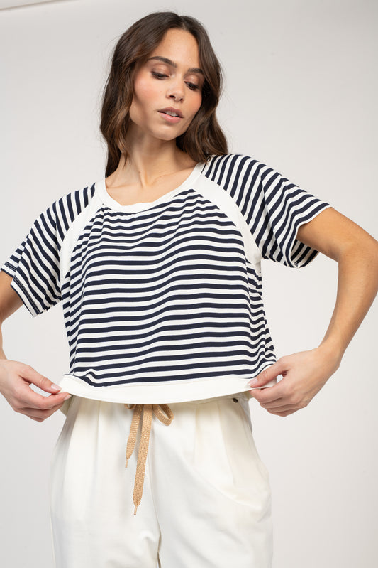 TOP MARINIÈRE ELVIRE BLEU